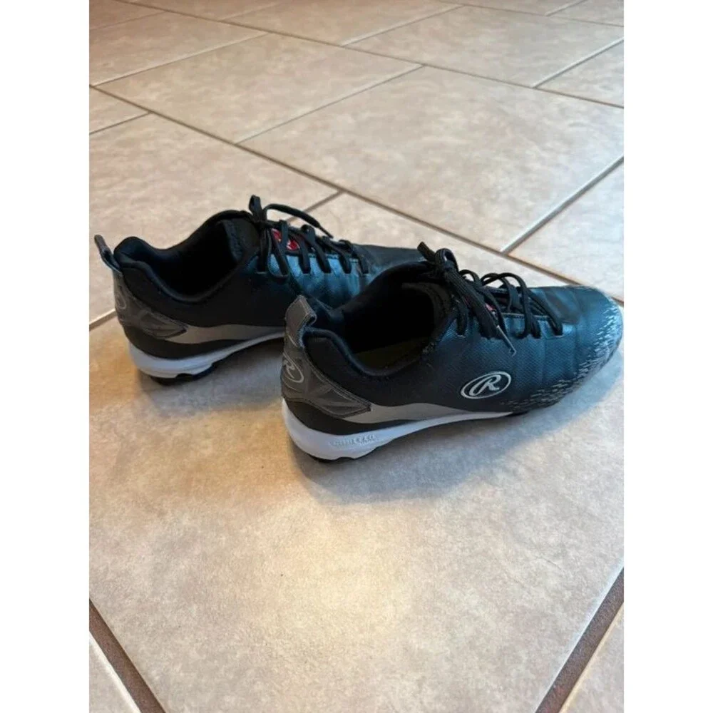 Rawlings Coolflo Mens 5.5 Low Molded Baseball Softball Cleats Black Silver